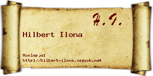 Hilbert Ilona névjegykártya